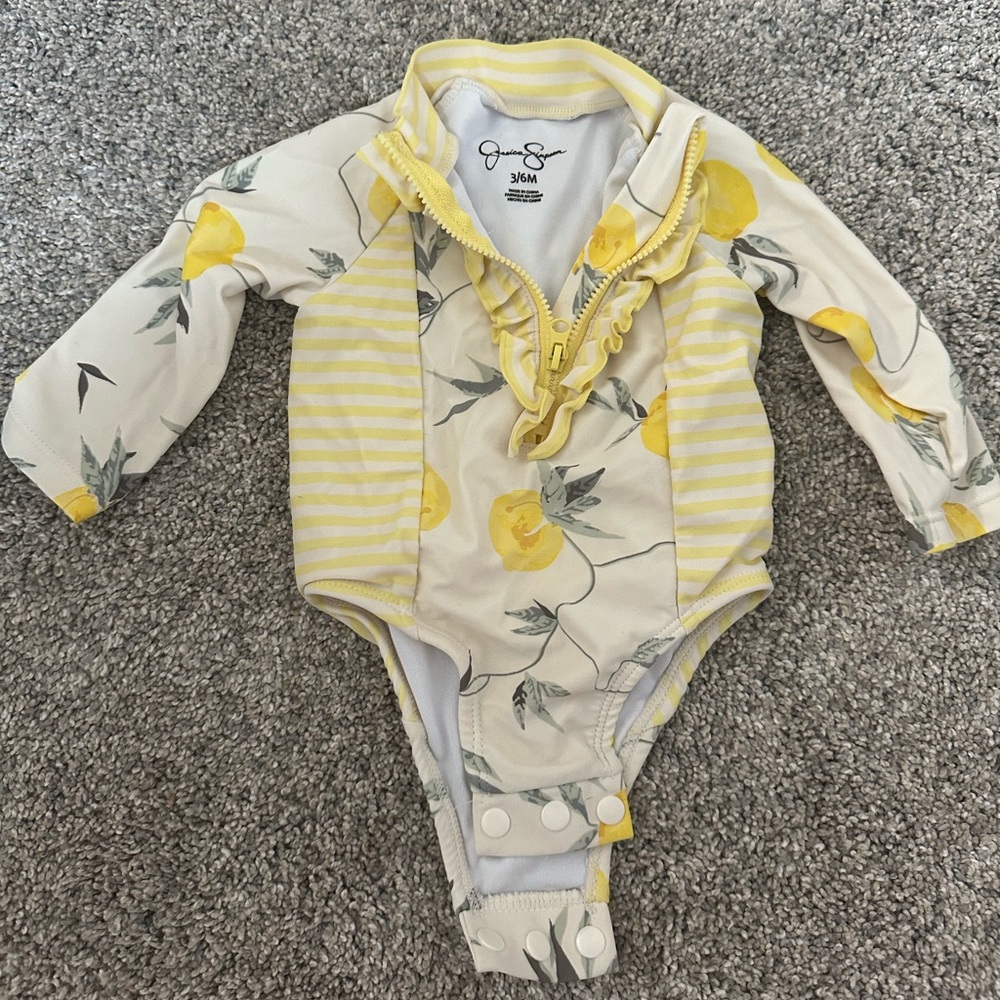 Baby girl swim one piece long sleeve